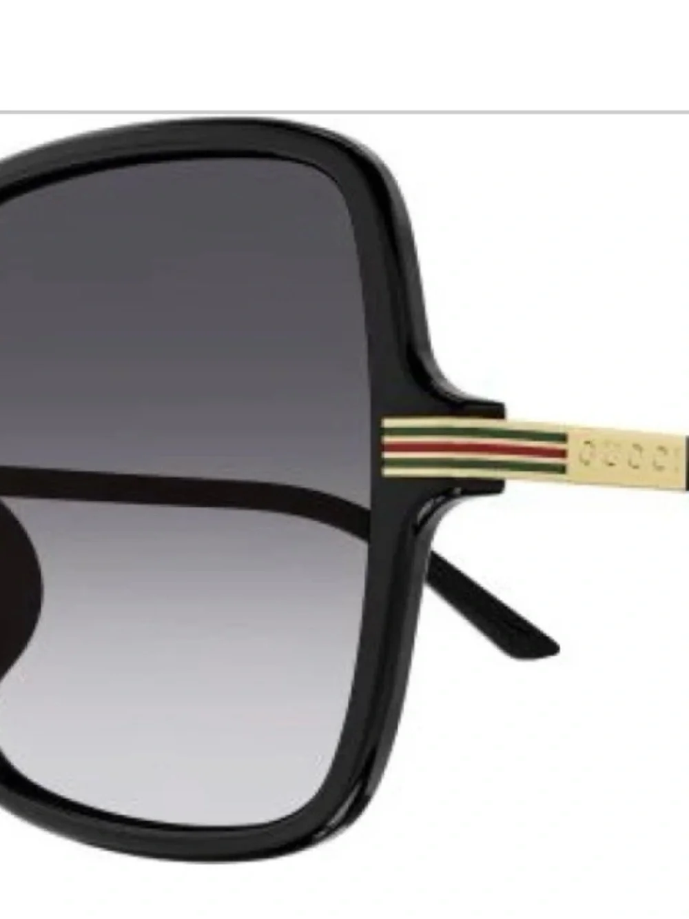 GUCCI Black Gradient Sunglasses with iconic Gucci stripes